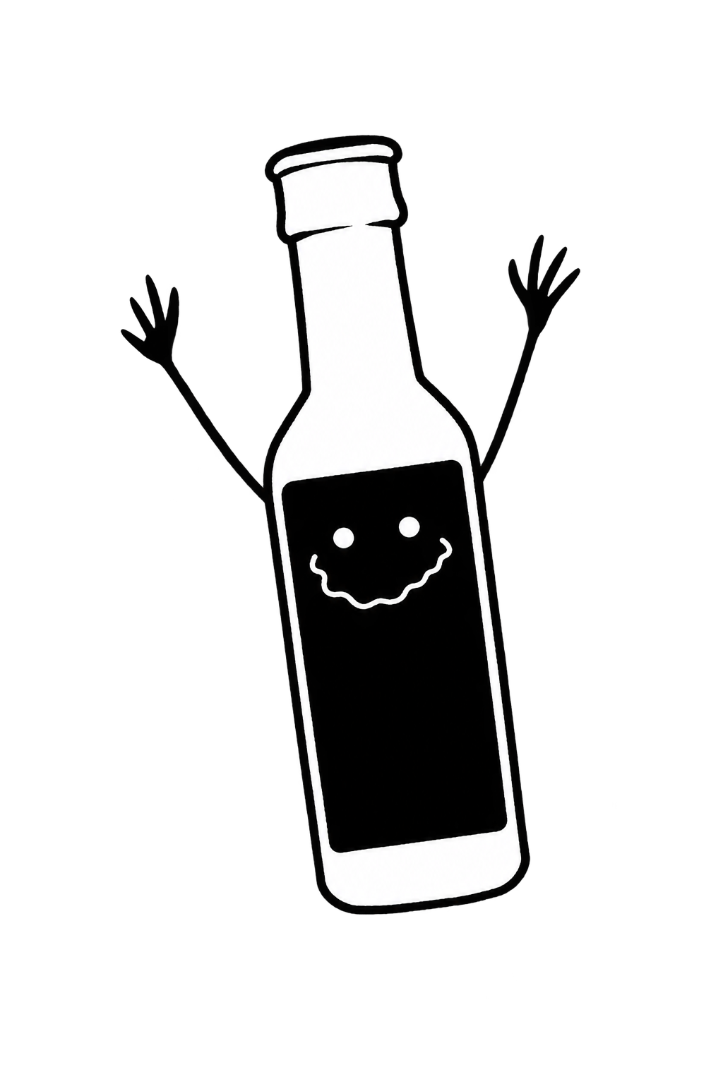 Karikatur einer Bierflasche