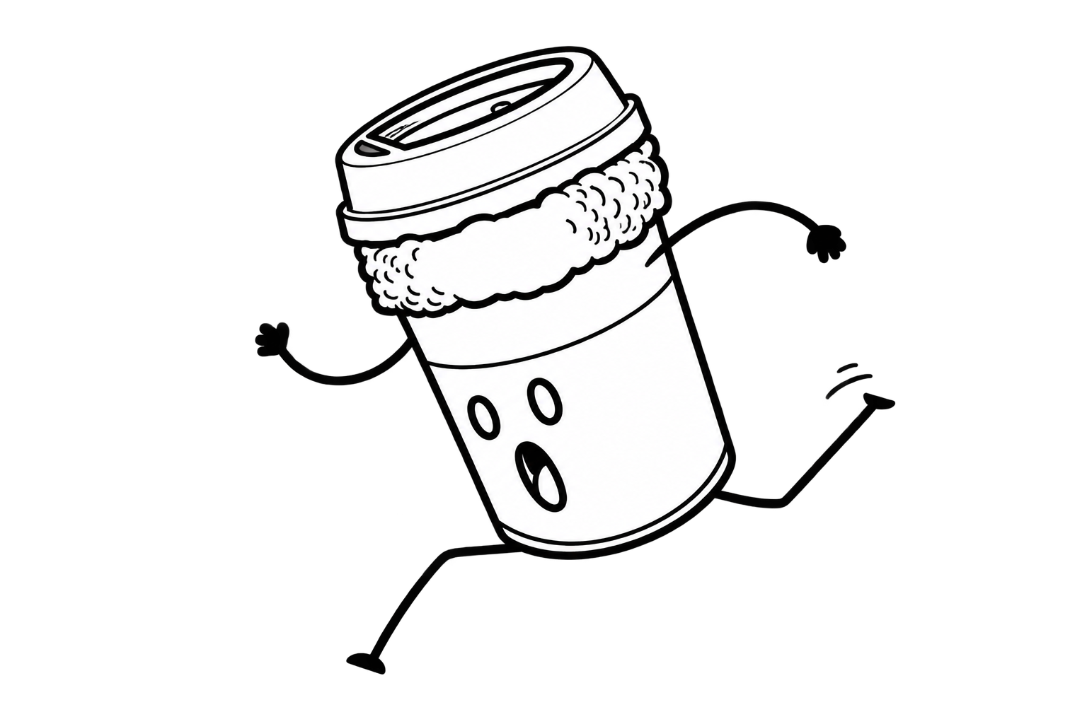 Karikatur eines Kaffeebechers